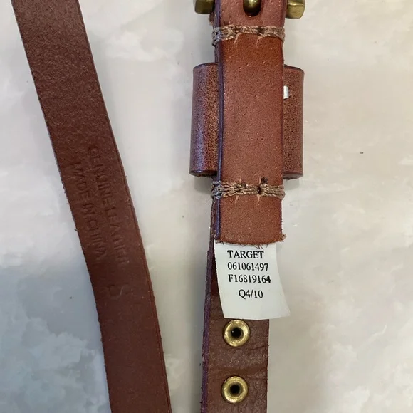 Skinny brown belt with gold studding by Target, Size Small 36 total inches - Picture 8 of 9